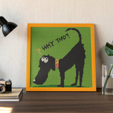 Hilarious diamond painting of a grumpy little dog with a skeptical face, perfect for beginners and adults who enjoy funny DIY art or unique home decor.